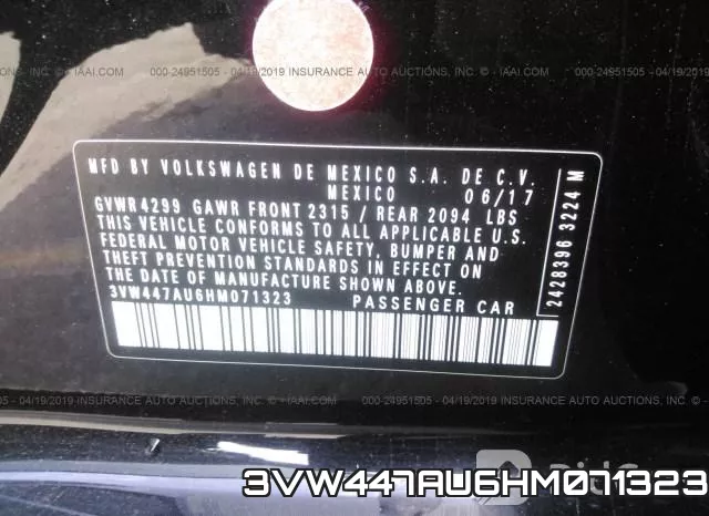 3VW447AU6HM071323 фото 10