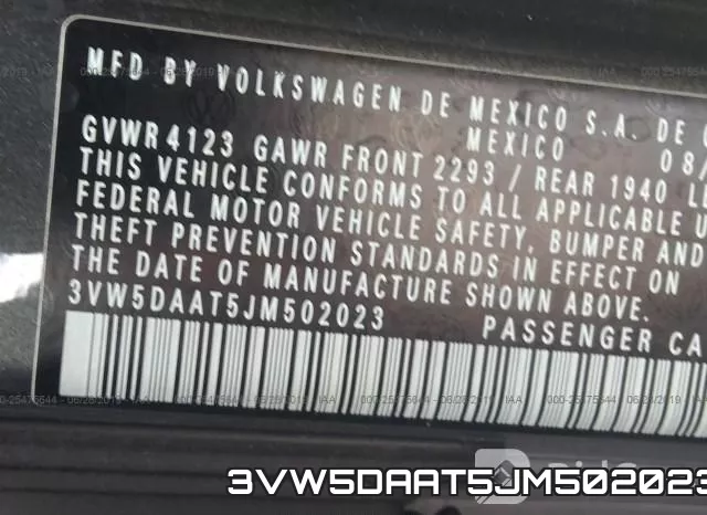 3VW5DAAT5JM502023 фото 10