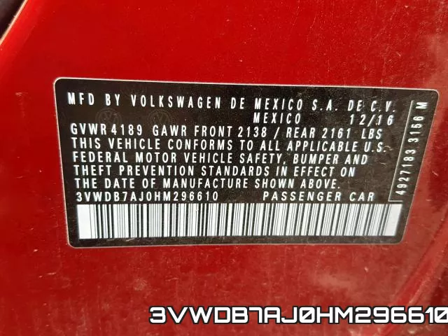 3VWDB7AJ0HM296610 фото 2
