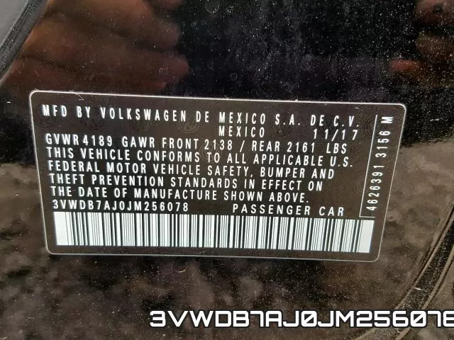 3VWDB7AJ0JM256078 фото 2