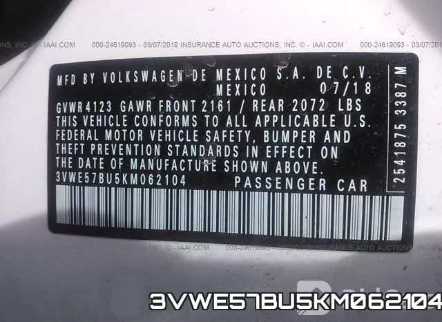 3VWE57BU5KM062104 фото 10