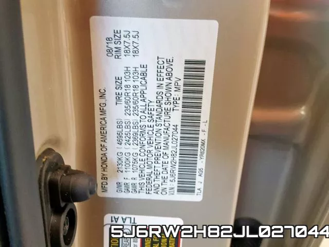 5J6RW2H82JL027044 фото 2