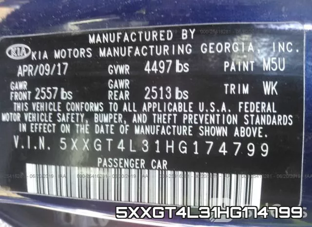 5XXGT4L31HG174799 фото 10