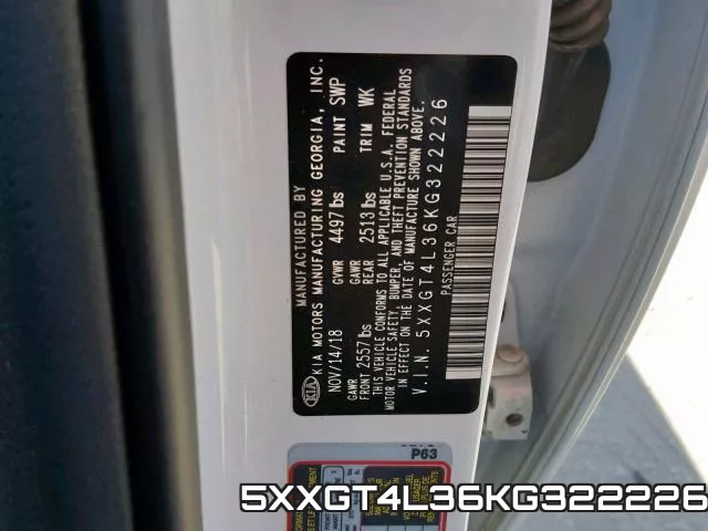 5XXGT4L36KG322226 фото 2