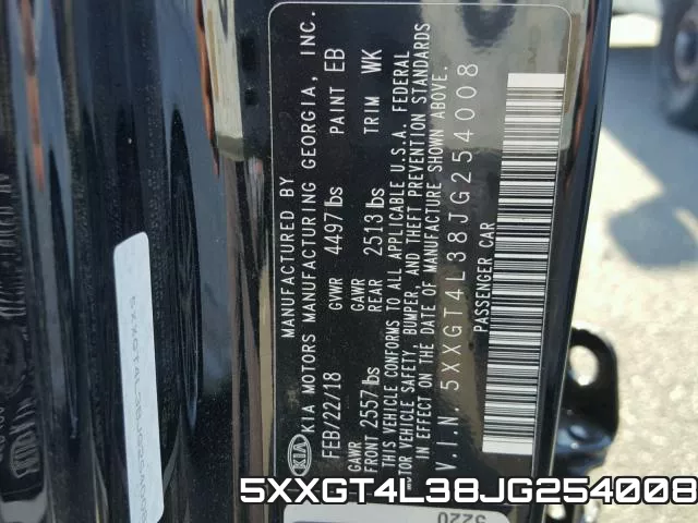5XXGT4L38JG254008 фото 2