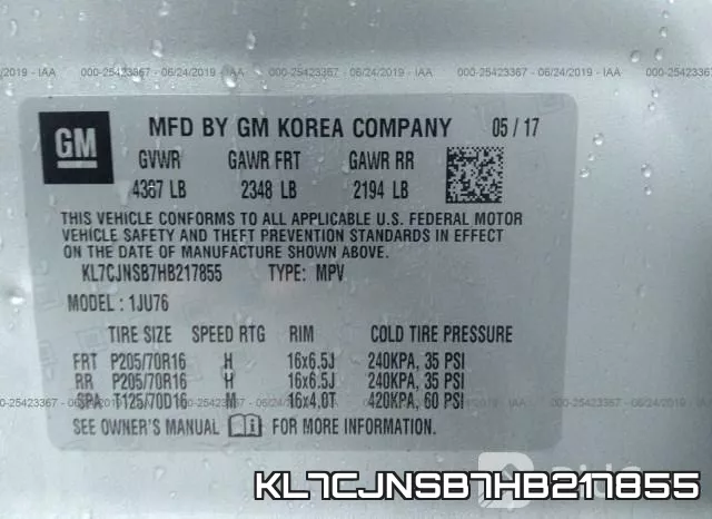 KL7CJNSB7HB217855 фото 10
