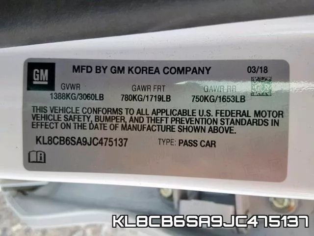 KL8CB6SA9JC475137 фото 2