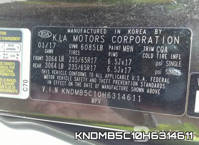 KNDMB5C10H6314611 фото 10
