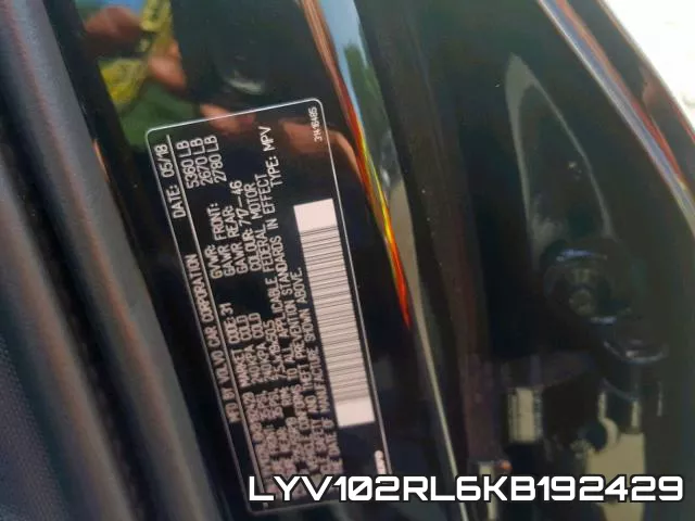 LYV102RL6KB192429 фото 2