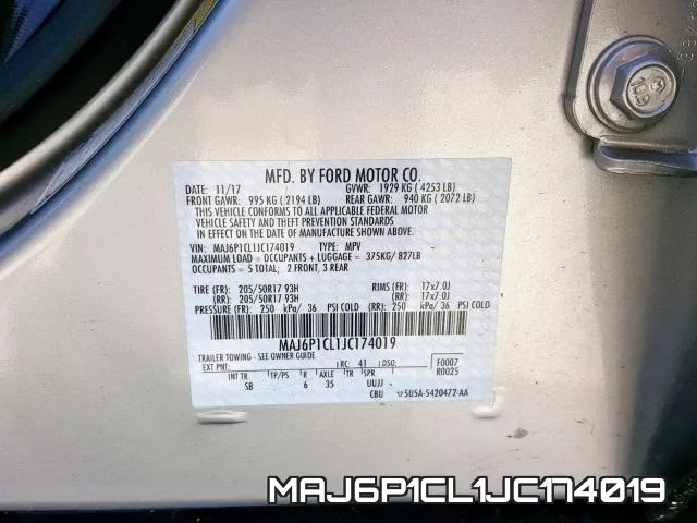 MAJ6P1CL1JC174019 фото 2