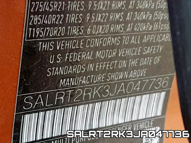 SALRT2RK3JA047736 фото 2