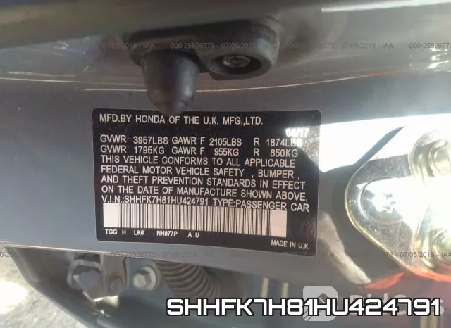 SHHFK7H81HU424791 фото 10