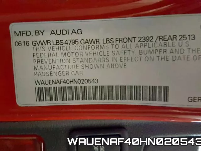 WAUENAF40HN020543 фото 2