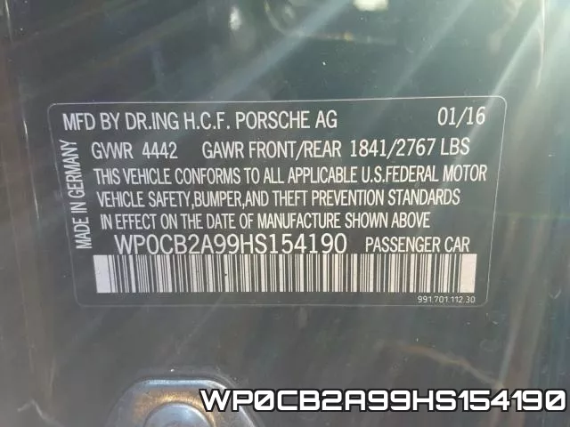 WP0CB2A99HS154190 фото 2