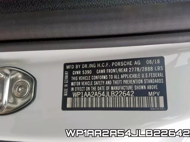 WP1AA2A54JLB22642 фото 2
