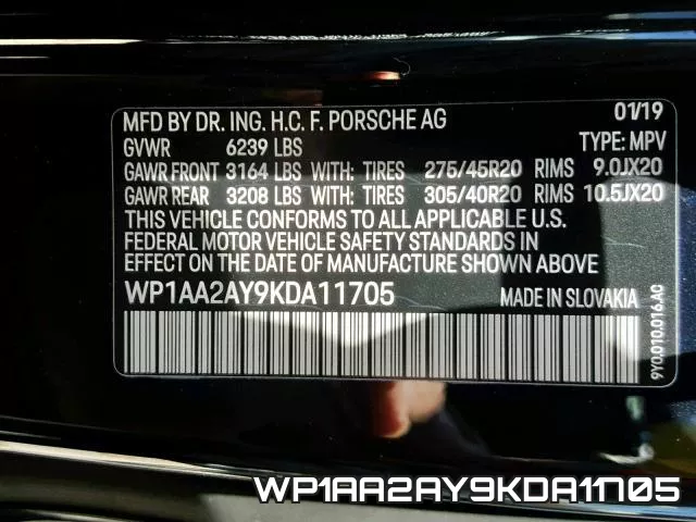 WP1AA2AY9KDA11705 фото 2