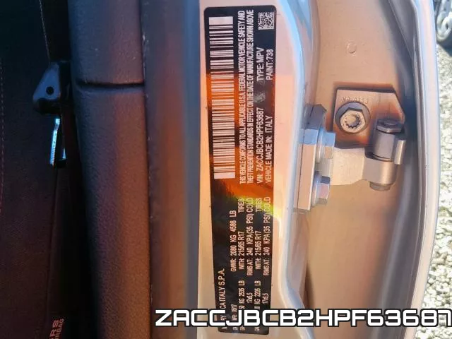 ZACCJBCB2HPF63687 фото 2