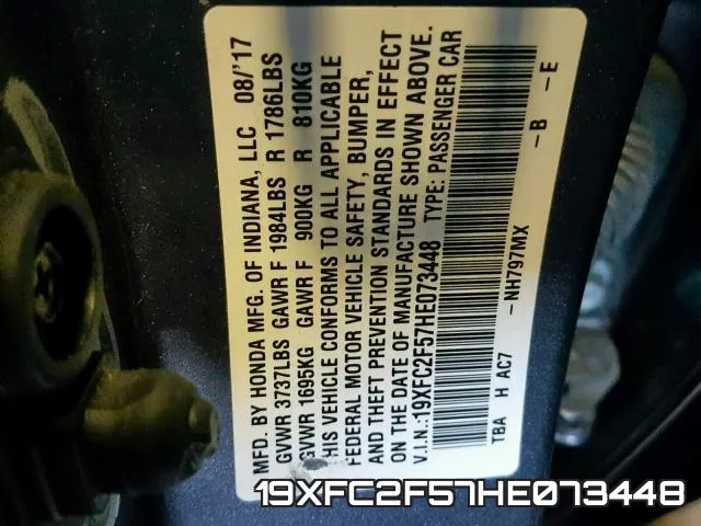 19XFC2F57HE073448 фото 2