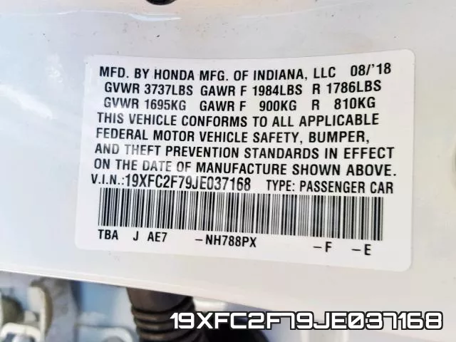 19XFC2F79JE037168 фото 2