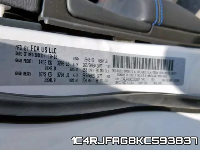 1C4RJFAG8KC593837 фото 2