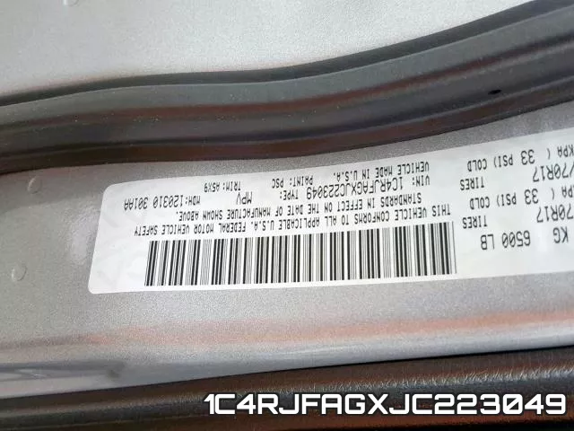 1C4RJFAGXJC223049 фото 2
