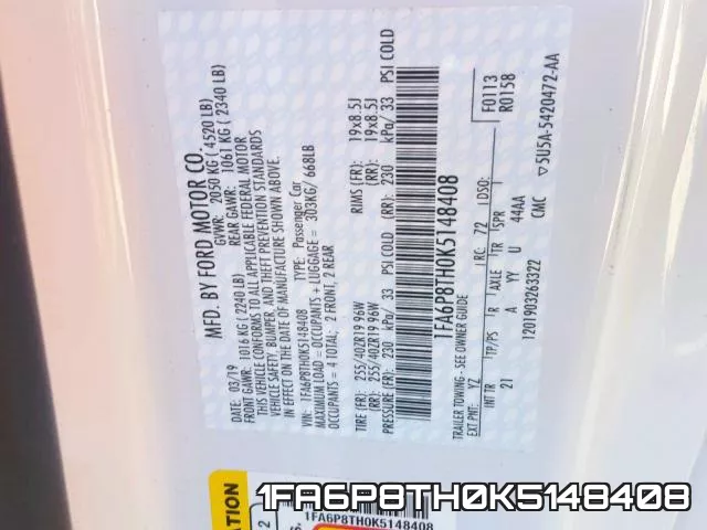 1FA6P8TH0K5148408 фото 2