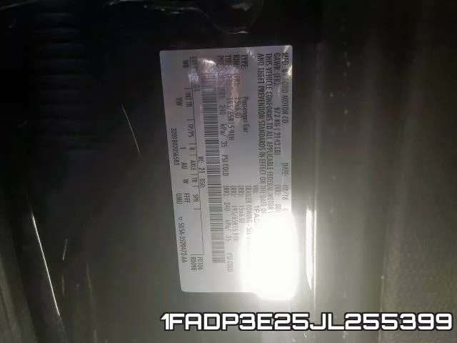 1FADP3E25JL255399 фото 2