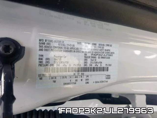 1FADP3K21JL279963 фото 2