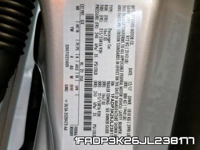 1FADP3K26JL238177 фото 2