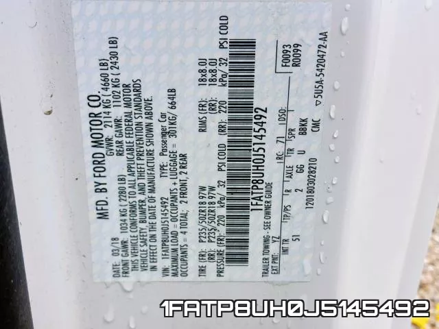 1FATP8UH0J5145492 фото 2