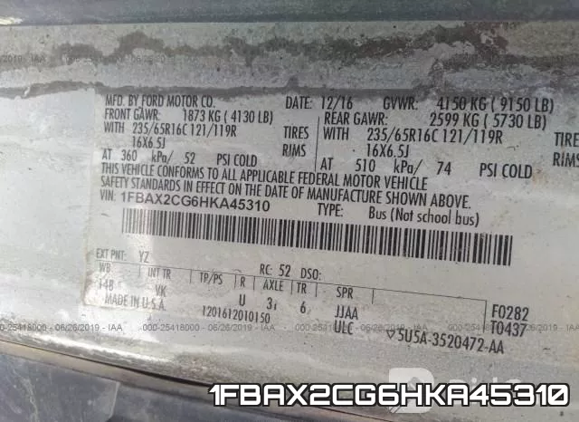 1FBAX2CG6HKA45310 фото 10
