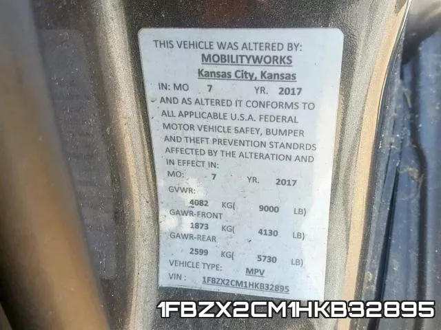 1FBZX2CM1HKB32895 фото 2