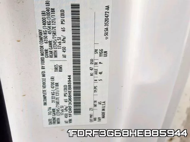 1FDRF3G68HEB85944 фото 2