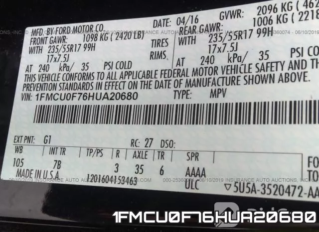 1FMCU0F76HUA20680 фото 10