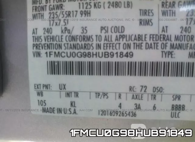 1FMCU0G98HUB91849 фото 10