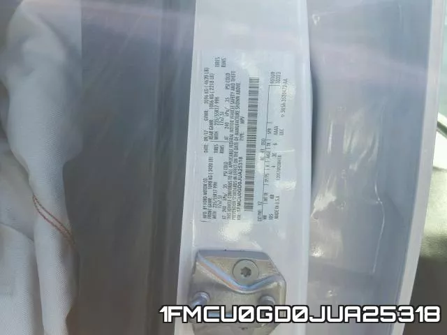 1FMCU0GD0JUA25318 фото 2