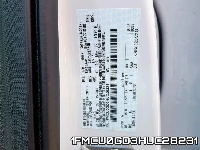 1FMCU0GD3HUC28231 фото 2