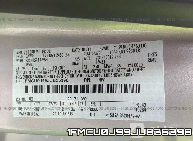1FMCU0J99JUB35398 фото 10