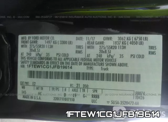 1FTEW1CG1JFB19614 фото 10