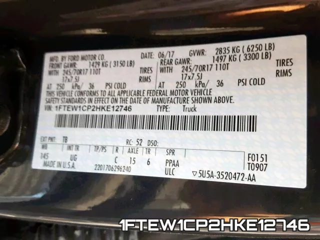 1FTEW1CP2HKE12746 фото 2