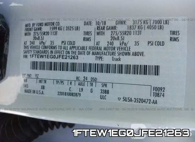 1FTEW1EG0JFE21263 фото 10