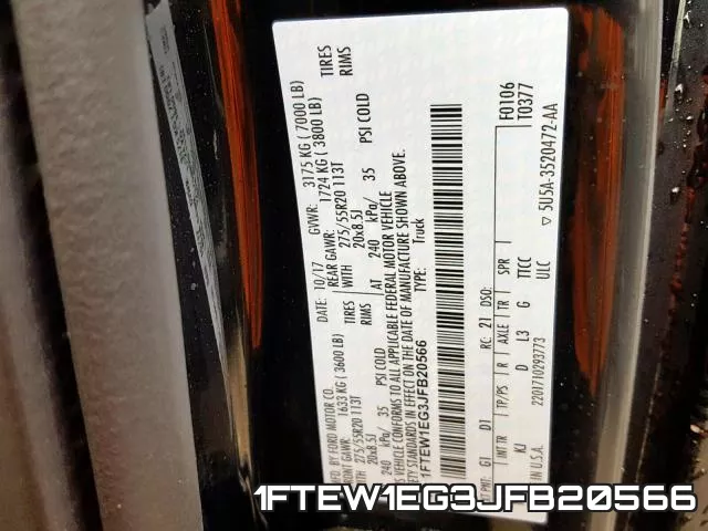 1FTEW1EG3JFB20566 фото 2