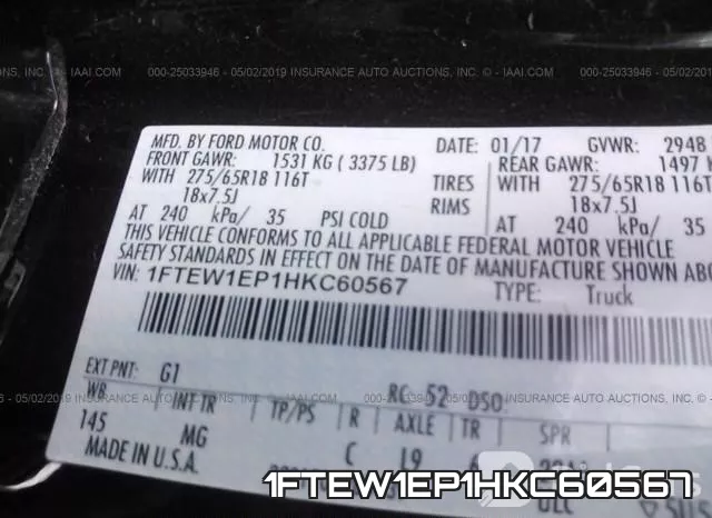 1FTEW1EP1HKC60567 фото 10