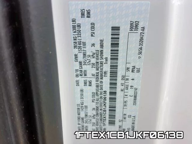 1FTEX1CB1JKF06138 фото 2