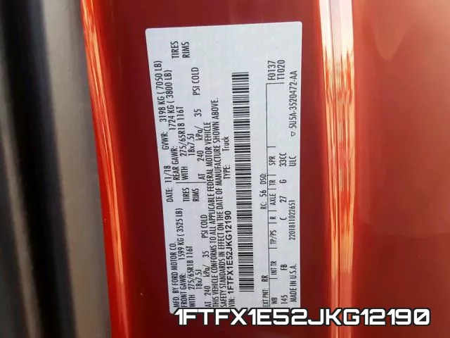1FTFX1E52JKG12190 фото 2