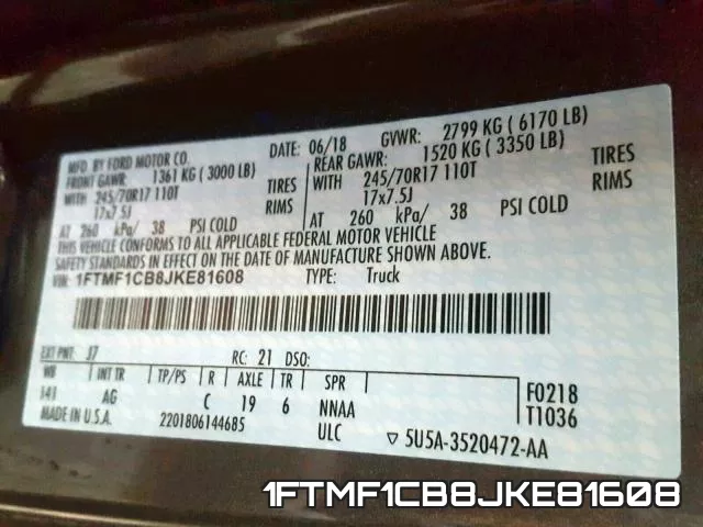 1FTMF1CB8JKE81608 фото 2