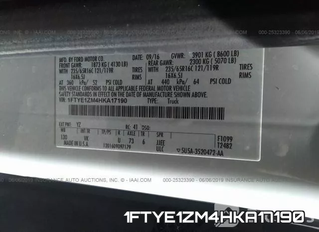 1FTYE1ZM4HKA17190 фото 10