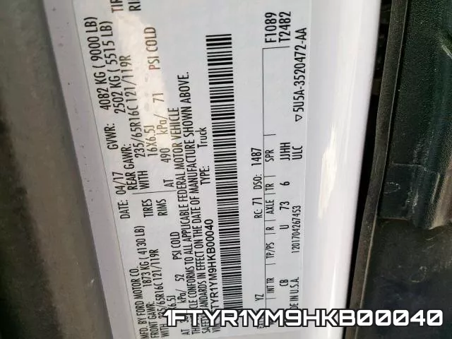 1FTYR1YM9HKB00040 фото 2