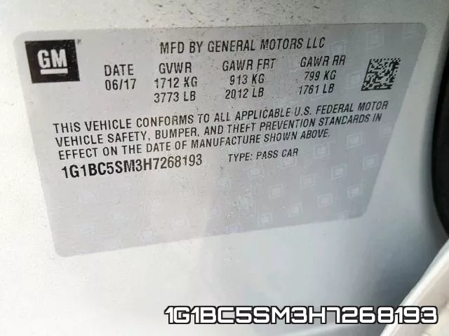 1G1BC5SM3H7268193 фото 2