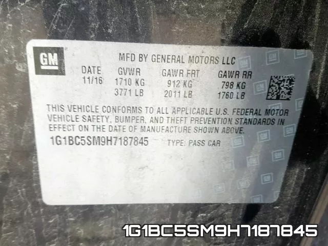 1G1BC5SM9H7187845 фото 2
